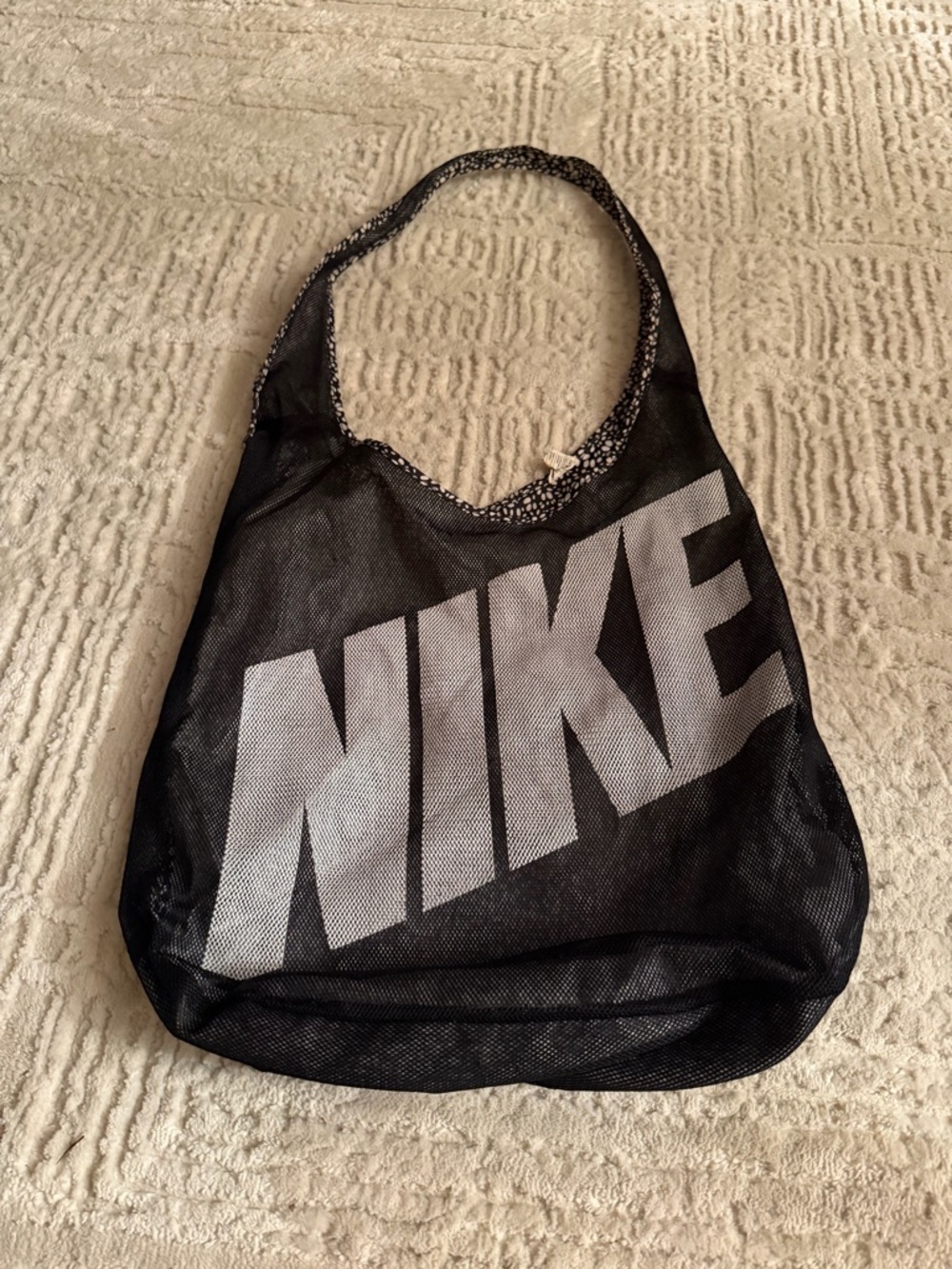 Nike Black Mesh Tote with White Logo